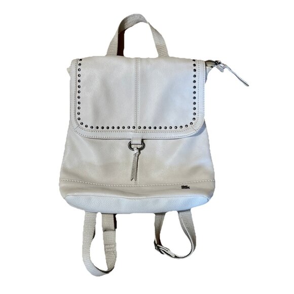 The SAK Ivory Cream Backpack Bag Fabric Lining Pockets Adjustable Straps Zipper - Picture 1 of 15